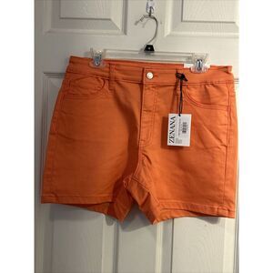 NWT! ZENANA Shorts Coral High Rise Stretch Women's‎ XL